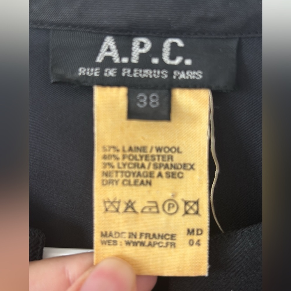 APC Rue De Fleurus Paris Wool Sheath Cocktail Dress V/Neck 3/4 Sleeves EU 38 - Picture 2 of 3